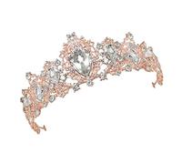 LOORGVEL Coroa Barocca per Sposa Accessorio Matrimonio Oro Rosa e Headwear Chic per Cerimonie e Feste per Amiche