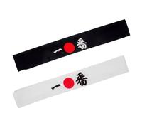 LOORGVEL Fasce Larghe per Chioma da Samurai in Cotone 2 Pezzi Stile Giapponese per Cucina, Allenamento Karate e Cosplay, Fascia Decorativa Sportiva per Donne