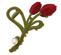 LOORGVEL Fermaglio per Chioma Grande a Forma di Tulipano Molletta per Chioma da Donna Spessi Autunnale in Velluto per Trucco Pulizie e Feste