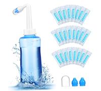 LOORGVEL Flacone Lavaggio Nasale con Beccuccio Angolato Antiscivolo Bottiglia Irrigazione Nasale con Flusso Delicato e Soluzione Fisiologica Senza Perdite per Pulizia del Naso