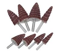 LOORGVEL Kit 8 Pezzi Mole Abrasive a Forma di Cono Ruote Lamellari Abrasive Teste di Levigatura in Carta Vetrata 6Mm Ruote di Ricambio Piccole per Levigatura e Lucidatura Professionale