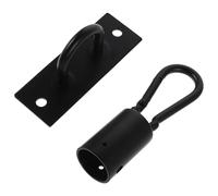 LOORGVEL Kit Montaggio Ventilatore da Soffitto in Metallo Nero Opaco Piastra Supporto Baldacchino Vintage con Gancio per Paralume Staffa a Parete Stabile per Installazione Lampada a