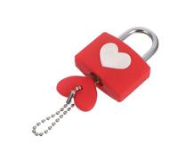 LOORGVEL Lucchetto a Forma di Cuore con Chiave Mini Lucchetto in Metallo Rosso 50 MM per Valigie Portagioie e Portachiavi di Coppia Sicurezza Pratica e Decorazione Romantica