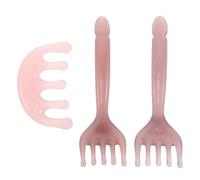 LOORGVEL Massaggiatore per Testa con Cinque Artigli in Resina Acrilica 3 Pezzi, Strumento Multifunzionale per Massaggio del Capelluto e Gestione Quotidiana dello Stress Rosa
