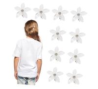 LOORGVEL Mini Fermagli per Creare Acconciature Diverse 20 Pezzi Clip Decorate in Strass per Chioma Strass a Forma di Fiore Bianco per Bambine per Cosplay e Foto