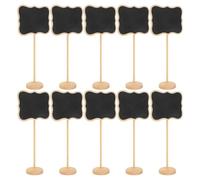 LOORGVEL Mini Lavagna Riutilizzabile Superficie Liscia in Legno Nero 10 Pezzi Segnaposto Decorativo Stile Classico e Semplice per Matrimoni e Ufficio