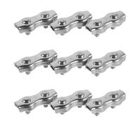 LOORGVEL Morsetti a Sella Duplex M4 in Acciaio Inossidabile per Cavi Metallici, Set da 10 Pezzi, Clip di Fissaggio Resistenti alla Corrosione per Recinzioni, Edilizia e Uso Industriale