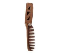 LOORGVEL Pettine Da Barba Legno Con Design Denti Larghi e Custodia Protettiva Pu Accessorio Portatile Per La Di Barba e Mustacchi Per Viaggi e Uso Quotidiano