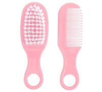 LOORGVEL Pettine Massaggiante in Plastica Rosa e Set 1 Spazzola Morbida per Promuove la Circolazione Sanguigna senza Danneggiare i Chioma, la Cura Quotidiana Chioma Ragazzo Ragazza
