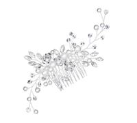 LOORGVEL Pettine per Chioma da Sposa con Perline in Lega Argento, Lavorazione Delicata e Confortevole da Indossare, Stile Semplice e Raffinato per Matrimoni e Occasioni Speciali