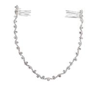 LOORGVEL Pettinino da Sposa in Lega di Zinco Argento Catena Decorativa e Strass, Accessorio Elegante e Delicato per Chioma Donna per Matrimoni