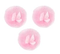 LOORGVEL Piumino Per Cipria Morbido 3 Pezzi Per Ragazzo Ragazza Ciuffo Per Chioma Lunghi, Rotondo Delicato Adatto a Corpo e Viso, Utilizzo Sicuro Per Ragazzo Ragazza e Adulti, Confezione Rosa