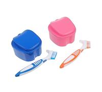 LOORGVEL Porta Protesi in Plastica Scatola Portatile per Protesi Contenitore per Kit di Pulizia per Denti