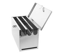 LOORGVEL Portacoltelli da Viaggio in Acciaio Inox Serratura di Sicurezza, Custodia Portatile 3 Scomparti e Coperchio, Scatola Protettiva per Coltelli da Cucina per Ristoranti e Chef