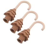 LOORGVEL Protezione Anti-Pizzicamento per Porte 3 Pezzi in Silicone Marrone con Design a Pino Fermaporta Decorativo Anticollisione per Sicurezza Dita Adatto per Casa Asili e Scuole