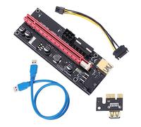 LOORGVEL Scheda Adattatore Pci-e 1x a 16x per Scheda Grafica Stabilizzatore di Alimentazione Doppio 6pin e Interfacce 4pin, in Lega e Plastico Blu, Compatibile Tutti i Sistemi