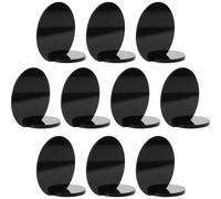 LOORGVEL Segnaposto Rotondi Come Numeri Tavoli Set da 10 in Acrilico Nero con Supporto, Design Vuoto Creativo, per Feste e Matrimoni
