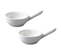 LOORGVEL Set 2 Mini Piatti per Salsa di Soia in Ceramica Ciotole per Condimenti da 6 CM con Manico Contenitori Pratici per Olio Aceto e Senape Adatti per Ristoranti e Uso Domestico
