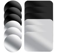 LOORGVEL Set da 12 Piastre Adesive per Supporto Auto Smartphone 6 Rotonde e 6 Rettangolari Piastra Adesivo Forte per Montaggio Cellulare su Custodia Accessorio per Sostegno Telefono in