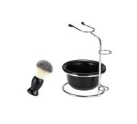 LOORGVEL Set per Rasatura Uomo con Ciotola da Barba in Plastica, Supporto Portapennello Antiscivolo e Pennello da Barba con Base Resistente per Bagno Organizzato Colore Colore Casuale