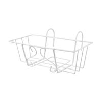 LOORGVEL Supporto per Piante in Ferro Bianco Rettangolare da Appendere, Portavasi Sospeso Decorativo Rastrelliera, per Balcone, Davanzale e Giardino, Design Europeo Ampio Spazio per Vaso