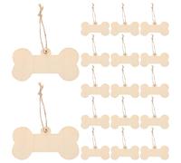LOORGVEL Targhette in Legno a Forma di Osso per Cani, Set 24 Pezzi 5x10 Cm, Materiale Naturale per Decorazioni Fai da Te, Etichette Sospese Foro, per Ragazzo Ragazza e Decorazioni per Casa
