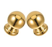 LOORGVEL Terminali a Sfera per Pali in Acciaio Inossidabile Dorato 32mm, Cappucci per Montanti Ringhiera Scale, Balaustre Decorative Interne Base Quadrata, Set da 2 Pezzi per Corrimano