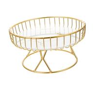 LOORGVEL Vassoio Portafrutta in Metallo Bianco Grande Capacità con Base Antigraffio Cestino Porta Snack e Dessert per Tavolo da Pranzo e Soggiorno Decorazione Centrotavola Versatile e