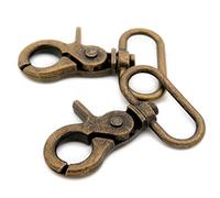 Loosco Bottoni a scatto, chiusure a gancio per borse, ovali girevoli piccole clip a scatto per cinghie, borse, cinture, artigianato in pelle (ottone spazzolato - 1, 1 1/5 ")