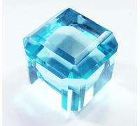 Loose Gemma Luce Topazio Blu Cubo 138.70 KT Certificato Con Omaggio