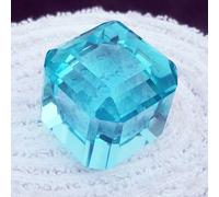 Loose Gemma Luce Topazio Blu Cubo 146.85 KT Certificato Con Omaggio
