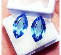 Loose Gemma Naturale London Topazio Blu 8 A 10Ct Marquise Forma Paio Certificato
