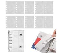 Loose Leaf - Paper Notebook for Pvc Transparent, 5 Ring Binder with 10 Sheets, Stationery Supplies for Crafts Birthday Party Airplane Travel Road Art Scrapbooking Creative Use, 3.74x4.92 Inches
