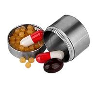 Loose Tea Canister - Waterproof Pill Holder For Purse, round pill container screw | Travel Pill Organizer For Men and Women, For Storing Daily Pill, Supplement, This versatile canister