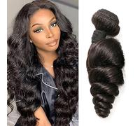 Loose Wave Bundles 18 Inch Loose Wave Human Hair Single Bundles Loose Wave Human Hair 1 Bundles 10A Grade 100% Unprocessed Brazilian Virgin Human Hair Extensions for Black Women