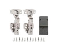 LOOTICH 110 Grado Mezza Battuta Esterna Cerniere per Porte con Ammortizzatore Integrato Chiusura Lenta Cucina Cerniera Armadio Porta con Soft Close System per Ante Mobili Morbido Paracolpi 2 Pezzi