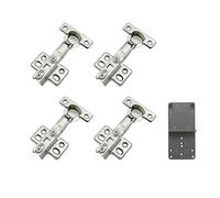 LOOTICH 90 Grado Mezza Battuta Esterna Cerniere 26 mm con Ammortizzatore per Porte Soft Close Cerniera per Cucina Armadio Porta Ante Mobili Paracolpi 4 Pezzi