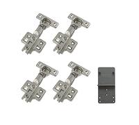 LOOTICH 90 Grado Mezza Battuta Esterna Cerniere Mini 26mm con Ammortizzatore per Porte Soft Close Cerniera per Cucina Armadio Porta Ante Mobili Paracolpi 4 Pezzi