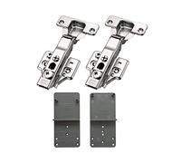 LOOTICH 95 Grado Clip-on Regolazione a 3-Way Battuta Esterna Cerniere 35mm con Ammortizzatore per Porte Soft Close Cerniera per Cucina Armadio Porta Ante Mobili Paracolpi 2 Pezzi
