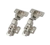 LOOTICH 95 Grado Mezza Battuta Esterna Forte Cerniere 40mm con Ammortizzatore per Porte Pesanti e Spesse Soft Close Cerniera per Cucina Armadio Porta Ante Mobili Paracolpi 2 Pezzi