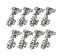 LOOTICH 95 Grado Mezza Battuta Esterna Forte Cerniere 40mm con Ammortizzatore per Porte Pesanti e Spesse Soft Close Cerniera per Cucina Armadio Porta Ante Mobili Paracolpi 8 Pezzi