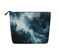 lootpe All'interno della borsa di trucco di viaggio della stampa delle maree, borse cosmetiche di grande capacità per le donne, borsa cosmetica portatile, borsa da toilette