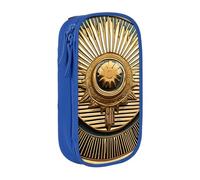 Lootpe Astuccio portapenne con stampa di grazia senza tempo con sole antico egiziano, borsa portaoggetti, grande capacità, astuccio portatile per penne da ufficio con cerniera