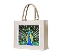 lootpe Borsa da viaggio con stampa di pavone fresco, borsa regalo personalizzata, borsa da viaggio in tela, borse per la spesa, regalo per donne e mamme