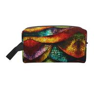 Lootpe Borsa di trucco della stampa del modello magico, sacchetto portatile di trucco di viaggio, organizzatore di articoli da toeletta, grande borsa di trucco per le donne