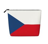 lootpe Borsa di trucco di viaggio della stampa della bandiera della Repubblica Ceca, borse cosmetiche di grande capacità per le donne, borsa cosmetica portatile, borsa da toilette