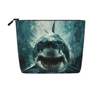 lootpe Borsa di trucco di viaggio della stampa dello squalo, borse cosmetiche di grande capacità per le donne, borsa cosmetica portatile, borsa da toilette