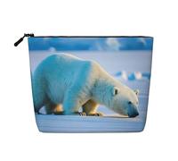 lootpe Borsa di trucco di viaggio della stampa dell'orso polare, borse cosmetiche di grande capacità per le donne, borsa cosmetica portatile, borsa da toilette