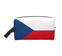 Lootpe Borsa per il trucco con stampa bandiera della Repubblica Ceca, borsa da viaggio portatile per trucco, organizer per articoli da toeletta, grande borsa per il trucco per le donne
