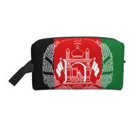 Lootpe Borsa per il trucco con stampa bandiera dell'Afghanistan, borsa da viaggio portatile per trucco, organizer per articoli da toeletta, grande borsa per il trucco per le donne